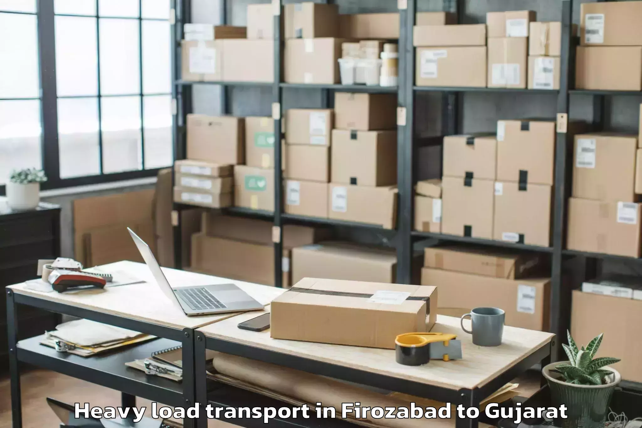 Reliable Firozabad to Delvada Heavy Load Transport